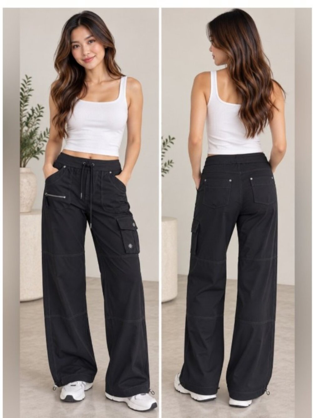 Athleta Bettona Boyfriend Cargo Pants Black M